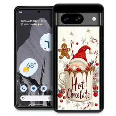 Imagem de TAMEFOX Compatível com Google Pixel 8, capa protetora para Google Pixel 8 de chocolate quente de Natal, fina, macia, à prova de choque, para mulheres e meninos