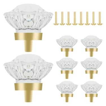 Imagem de Puxador de armário de cristal de vidro elegante puxador de gaveta de cristal de vidro transparente maçaneta de porta de guarda-roupa decorativa para cozinha, banheiro, quarto, escritório ZJMCAJY