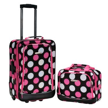 Imagem de Rockland Conjunto de bagagem vertical expansível com lado macio, Pontos multi/rosa, 2-Piece Set (14/19), Conjunto de bagagem vertical expansível com lado macio