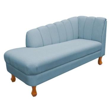 Imagem de Divã Isis Linho Pés Retrô Castanho D'Rossi - DRossi, A05 Cinza Claro