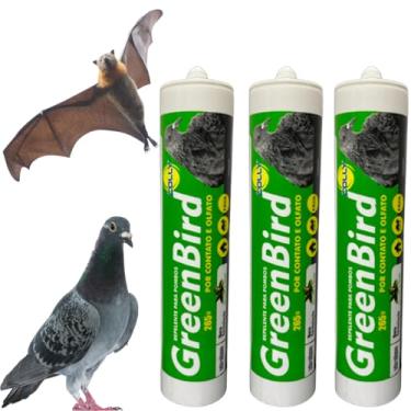 Imagem de 3 Repelente Gel Anti-Pombo Morcegos Para Beiral GreenBird 265g - Inibe Pouso