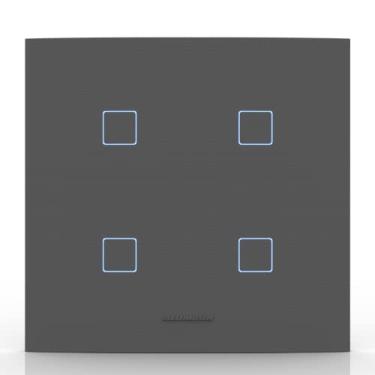 Imagem de Interruptor Inteligente Wifi Touch 4 módulos Grafite Vivax Alumbra
