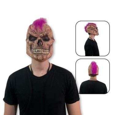 Imagem de Máscara Caveira Punk Motoqueiro Halloween – Fantasia de Terror Estilizada para Adulto – Acessório Realista para Cosplay, Festas Temáticas, Decoração ou Eventos – 01 Unidade