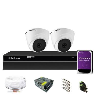 Imagem de Kit Câmera de Segurança Intelbras 2 Dome 1080p, Com HD Interno 1TB