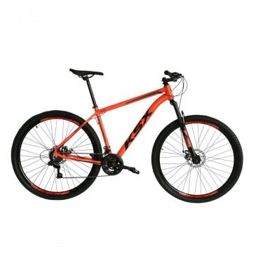Imagem de Bicicleta Aro 29 Ksx Sd7 21v Cabos Internos Alumínio Freios A Disco Garfo Suspensão Laranja Preto Tamanho 19