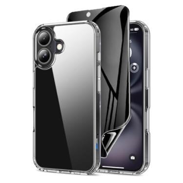 Imagem de Capa Capinha Clear Case Transparente Resistente a Risco e Anti Impacto + Película Protetor Tela Cerâmica Fosca Privacidade Para iPhone (iPhone 16)