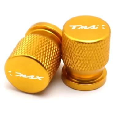 Imagem de Tampas de haste de válvula de pneu de roda capas herméticas compatíveis com T-Max 500 TMAX 500 560 TMax 530 (ouro)