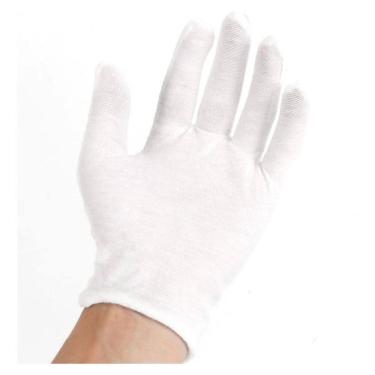 Imagem de Luva Branca Fanfarra Garçon 100% Algodão Alergia  05 Pares 