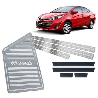 Imagem de Soleira Com Vinil + Descanso Toyota Yaris 2018 2019 Prata