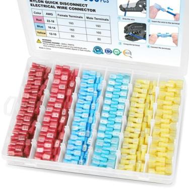 Imagem de Kit de conectores de fiação TICONN 800 unidades de terminais de nylon 