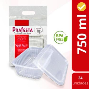 Imagem de Kit pote e tampa prafesta retangular 750 ml