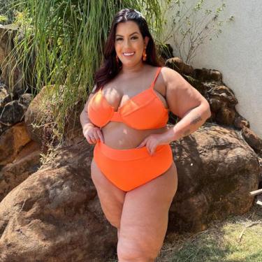 Imagem de Biquíni Plus Size Hot Pants Meia Taça Retrô Canelado - Califórnia Bras