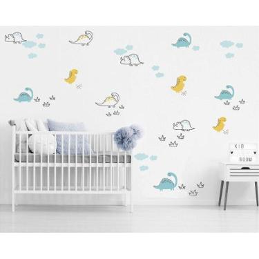 Imagem de Adesivo de Parede Infantil Dinossauro - 138 Adesivos em Vinil Auto-Col