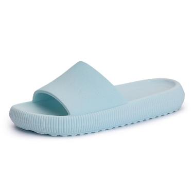 Imagem de Genérico Chinelo Slide Nuvem Unissex, Preto, Sintético, Antiderrapante, Ortopédico, Plataforma 3.5cm, Confortável, Casual, para Dia a Dia e Lazer (Azul, BR, Adulto, Numérico, 36)