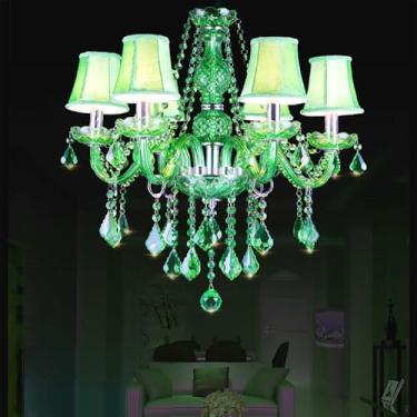 Imagem de Luminária pendente de vela de cristal europeia, sala de estar de luxo, restaurante, quarto, quarto de menina, vila, hotel, loja de roupas, salão de beleza, café, bar, lustre KTV (CB 6 luzes)