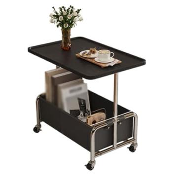 Imagem de Mesa de canto criativa para sala de estar, mesa lateral com rodas, mesa de centro pequena e simples, mesa lateral de sofá de luxo leve