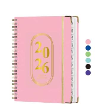 Imagem de Agenda 2025 semanal e mensal, janeiro de 2025 a dezembro de 2025, capa dura, encadernado em espiral 2025, agenda com abas mensais, páginas de notas, bolso interno, ideal para escritório, casa, escola,