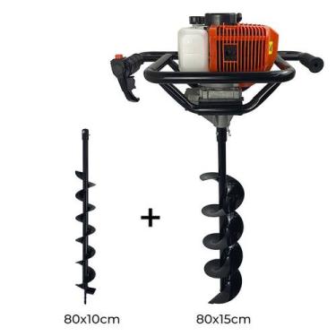 Imagem de Perfurador de Solo a Gasolina 2,5HP 52cc Profissional com Brocas 80x10