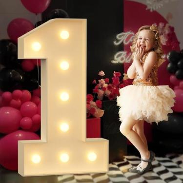 Imagem de Marquee Numbers Tongjoy Light up 92 cm para festa de aniversário