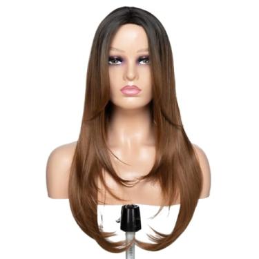 Imagem de Peruca Wig Aspecto Humano Fashion Line Fibra Premium Eloah(Castanho Médio e Cobre OT4/30)