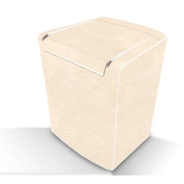 Imagem de Capa Protetora p/Máquina d Lavar 10kg 11kg 13kg 14kg 15kg Zíper (M,Bege)
