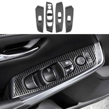 Imagem de LUNQIN Painel decorativo de proteção de interruptor de elevação de janela elétrica para porta de carro para Nissan Sentra 2020 2021 2022 2023 2024 2025 acessórios interiores automotivos apoio de braço