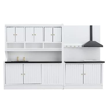 Imagem de TOPINCN Conjunto de Móveis de Cozinha para Casa de Bonecas, Conjunto de Armário Lateral Em Miniatura de Madeira, Armário de Parede, Acessórios de Cozinha para Cozinha