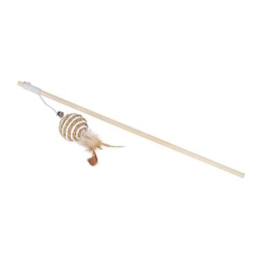 Imagem de Zerodis Gato Teaser Brinquedo Produtos para Animais de Estimação Brinquedos para Gatos Com Corda Elástica e Sinos Diversão para Gatinhos e Teaser de Madeira Interativo Varinha