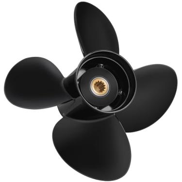 Imagem de JSPROP Hélice externa de barco de alumínio 13 x 17 para BRP Johnson Evinrude OMC Stern Drive 40-140HP, dente de 13 estrias, RH, 4 lâminas, serve para Evinrude 50 60 65 70 75 85 88 90 100 110 112 115