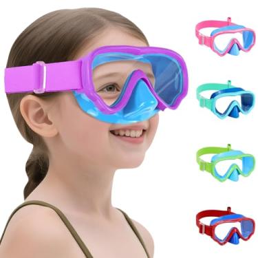 Imagem de Vvinca Óculos De Natação Infantis Com Proteção Nasal, Máscara De Mergulho Com Snorkel, Tira De Tecido, Antiembaçante, Lentes Anti-Quebra, Óculos Para Crianças De 3 A 15 Anos