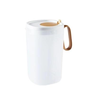 Imagem de Jarro Jarra de água 1,55 L, recipiente para limonada, chaleira suco, grande jarra plástico para bebidas geladas para chá gelado, leite e muito mais(Brown)