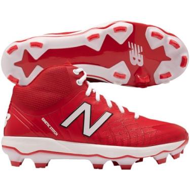 Imagem de New Balance Tênis de beisebol masculino 4040 V5 TPU moldado de corte médio, Vermelho/branco., 16