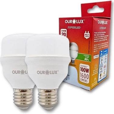 Imagem de Kit 2 Lampadas Superled Alta Potencia Ourolux 20W E27 6500K
