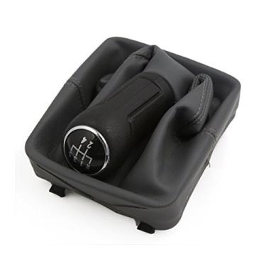 Imagem de Capa de alavanca de câmbio de transmissão de engrenagem de carro cinza preto 5 velocidades para VW Polo