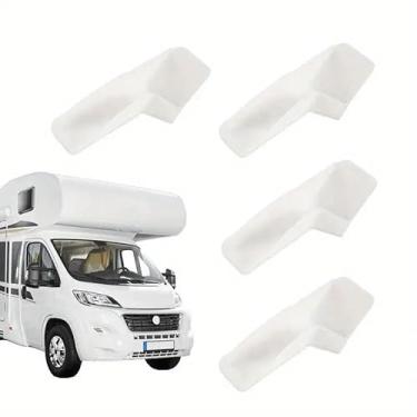 Imagem de Extensor de calha ajustável para trailer, 2 peças - Canal de água de plástico para trailer de trailer, protetor de borda de gotejamento, bico de drenagem de chuva