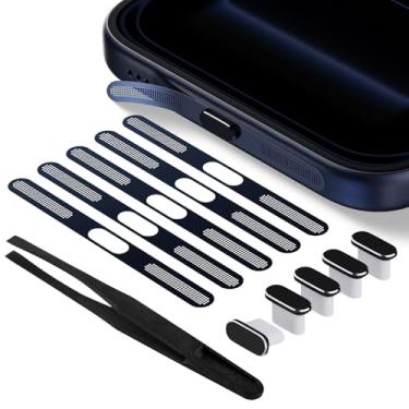 Imagem de Pacote com 5 plugues USB C para iPhone 17 Pro Max, capa de porta de carregamento USB tipo C, protetor à prova de poeira, com tela de alto-falante, acessórios antipoeira para iPhone 17 Pro/17 Pro Max