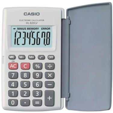 Imagem de Calculadora CASIO HL-820LV Branca Pequena de Bolso Compacta com Tampa 