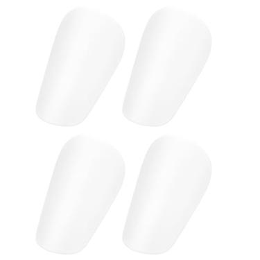 Imagem de Caneleiras de futebol, 4 peças, mini caneleiras, equipamento de proteção de panturrilha, 9,94 x 2,36 polegadas para homens e mulheres adultos, equipamentos de jogadores de futebol, atletas, branco