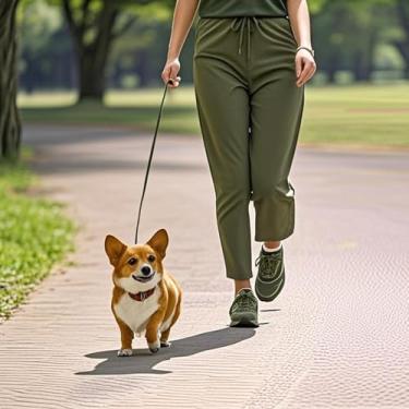 Imagem de Trelas para cães de estilo tradicional de 1,8 m, gancho de coleira forte, para cães pequenos, médios e grandes (5/20.3 cm x 1.8 m, verde militar)