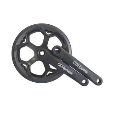 Imagem de CHPOWER Pedaleira de bicicleta 1 peça/única 48T/52T anel de aço com capa de corrente braço de liga de alumínio de 170 mm para velocidade única e bicicletas de 6/7/8 velocidades (48T)