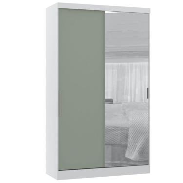 Imagem de Guarda Roupa Modulado 132cm 3 Portas E 4 Gavetas Alpes Luciane Móveis Branco Pf Com Avelã Pf