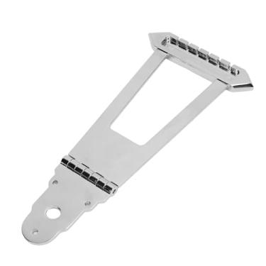 Imagem de RiToEasysports Peças de Ponte Brilhantes de Trapézio Preciso de 6 Cordas para Baixo de Jazz Acústico Prata, Material de Liga de Longa Duração, Ajustável e de Substituição, Adequado para Guitarra