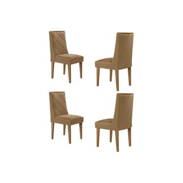 Imagem de Kit 4 Cadeiras Sala Jantar Pietá 4 Un Naturalle-linho Bege Turim - Rufato