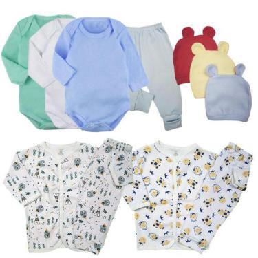 Imagem de Kit Enxoval Conforto Roupa de Bebe Fofinho 11 Pç Body Pijama - Koala B