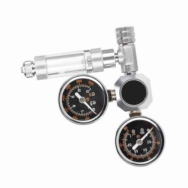 Imagem de AYNEFY Regulador de Co2 para Aquário, de Co2 Em Aço Inoxidável Com Medidores de Pressão Duplos, Ajustável para Plantas Aquáticas e Tanques de Peixes (Interface G5/8 de medidor duplo grande comum)