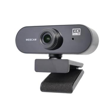 Imagem de Webcam 4K para PC, foco automático PDAF, microfones com cancelamento de ruído AI duplo, correção automática de luz, webcam Plug & Play