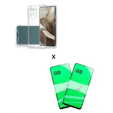 Imagem de Kit 2UN Película 9D de Cerâmica + Capinha Anti Choque TPU para Moto G8