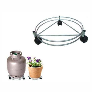 Imagem de Suporte para botijão ou vaso com 3 Rodinhas Reforçado - Bécalos