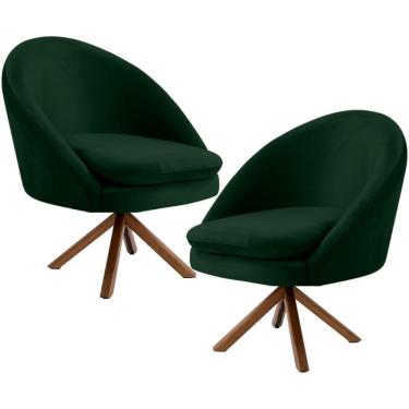 Imagem de Kit 02 Poltronas Rafa D02 Veludo Verde C-303