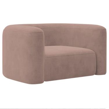 Imagem de Poltrona Decorativa Sala De Estar Recepção Melina Linho Adj Decor Rosê